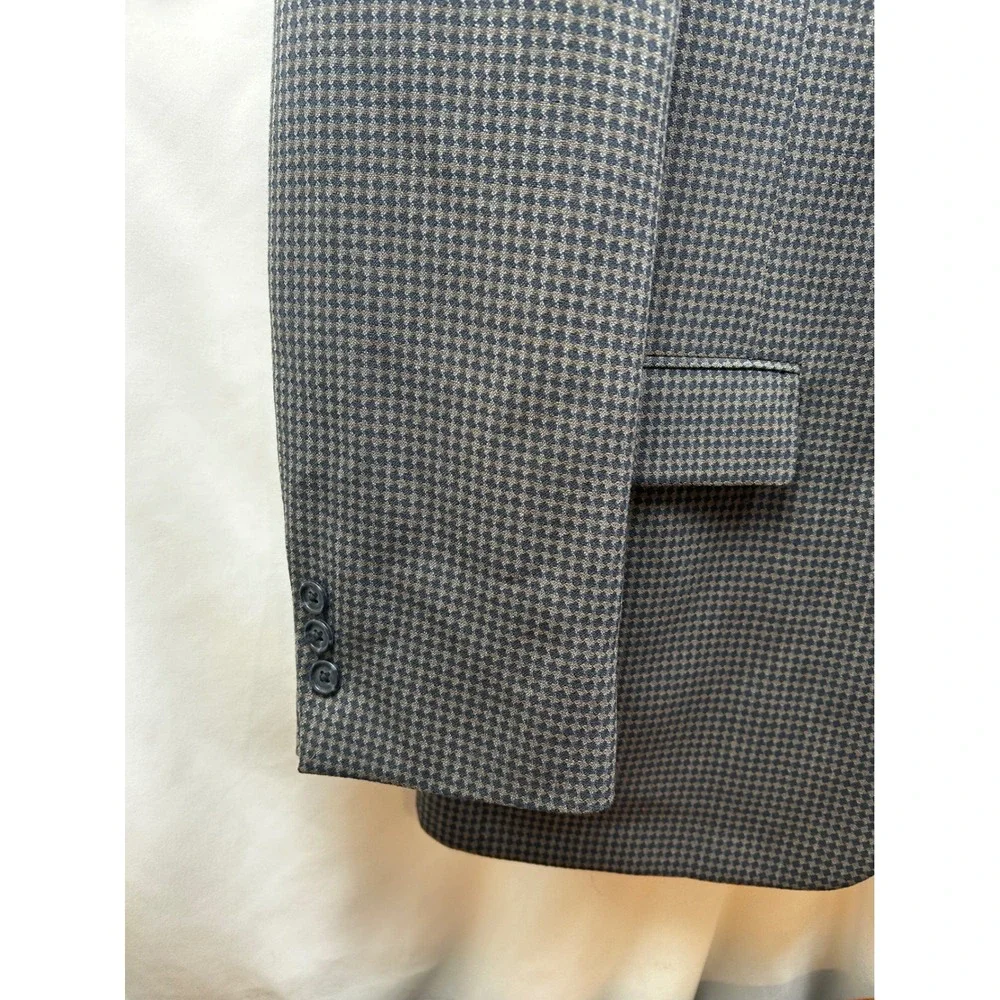 Givenchy Monsieur Blazer Mens 39R Gray Houndstooth USA‎ Made Timeless Vintage